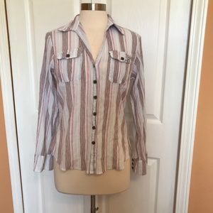 Columbia Sportswear blouse top roll sleeve EUC